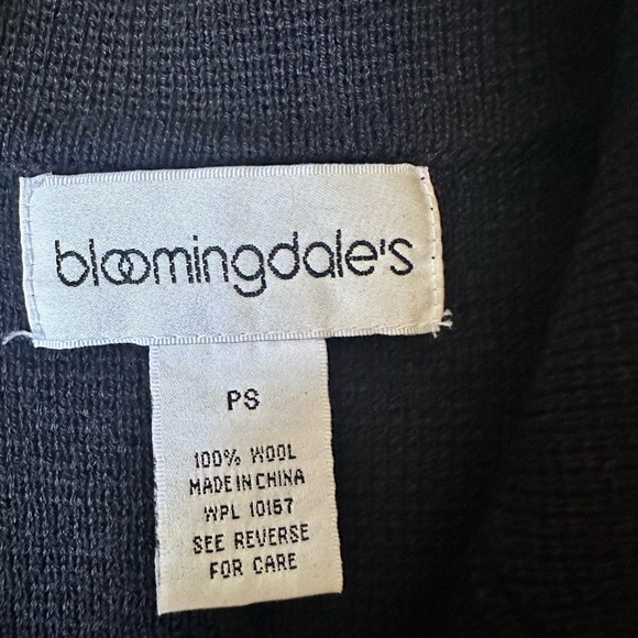 Bloomingdale’s 100% wool black blazer – gold buttons, fringe trim, Petite Small - Picture 6 of 7